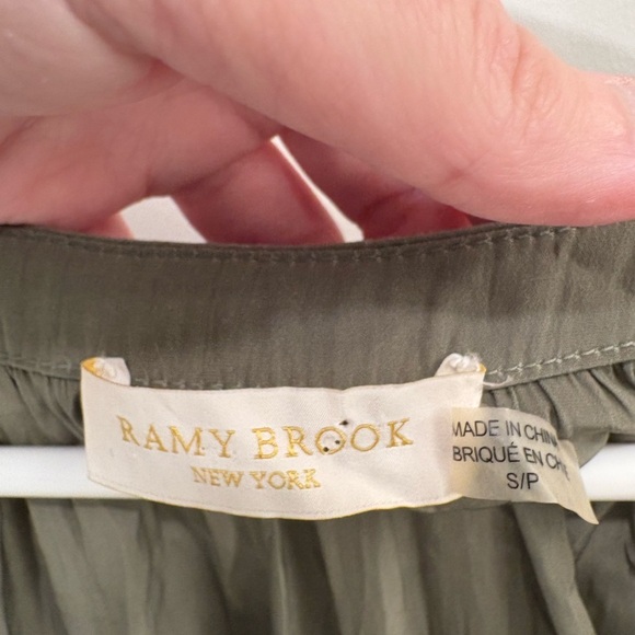 Ramy Brook Olive Green Clara Embellished Slit Sleeve Top Size Small - Picture 4 of 16